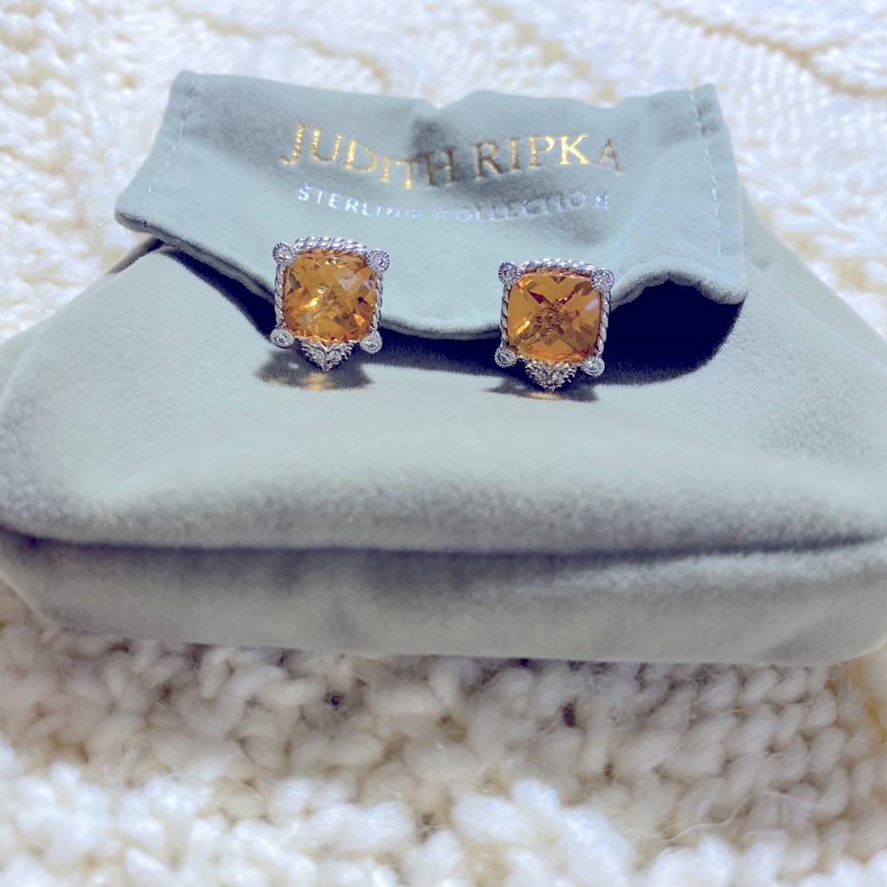 Judith Ripka Sterling Collection Citrine Earrings